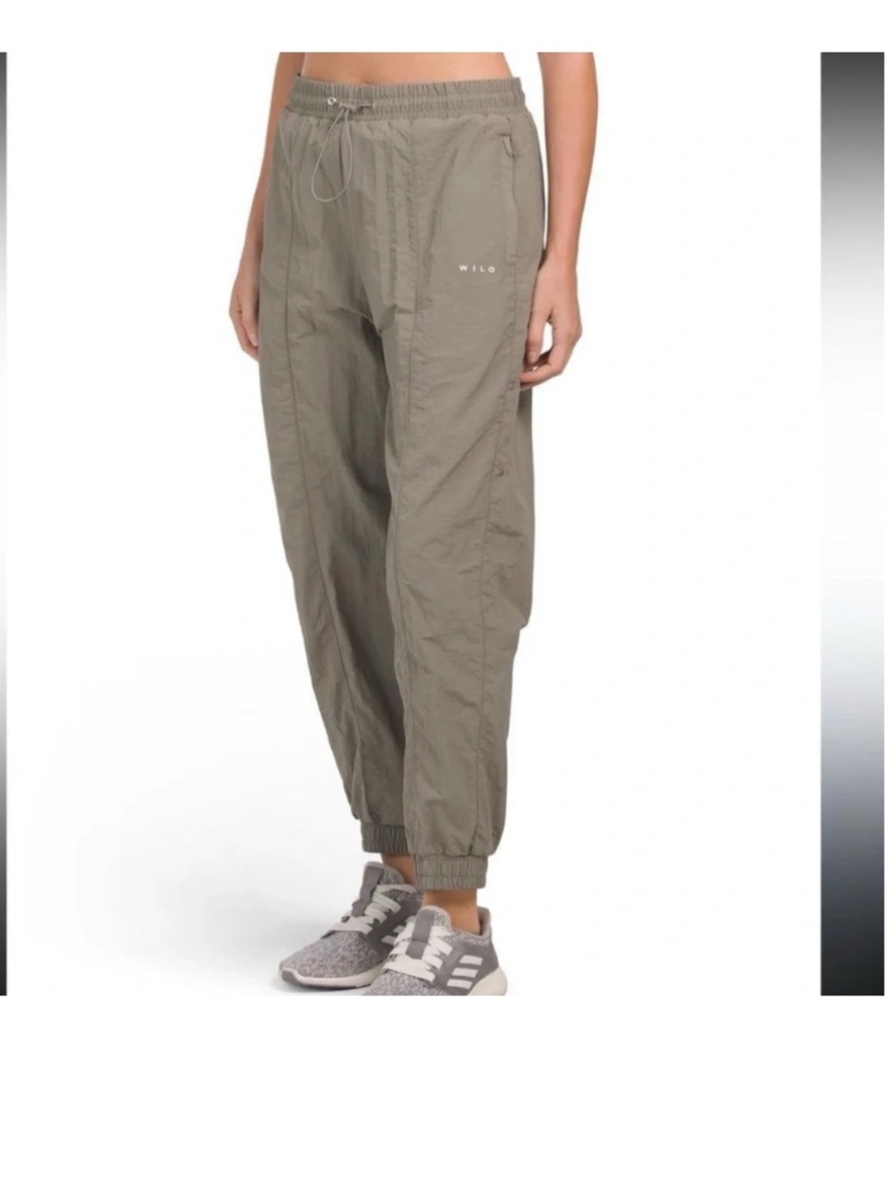 Anthropologie Wilo the Label Parachute Jogger Pants Concrete Sage Green Size M